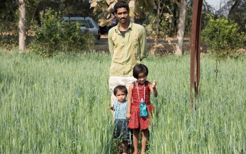 man with family